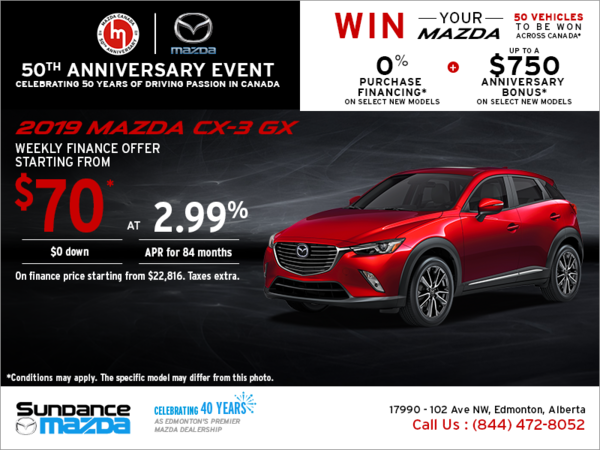 Get the new 2019 Mazda CX-3 today!