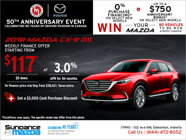 Get the 2018 Mazda CX-9 today!