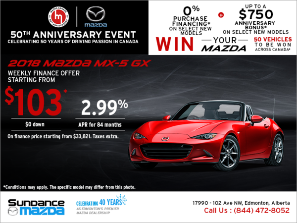 Get the 2018 Mazda MX-5 today!