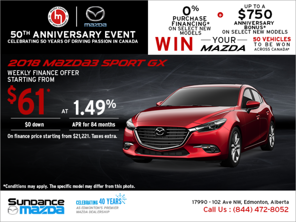 Get the 2018 Mazda3 Sport today!