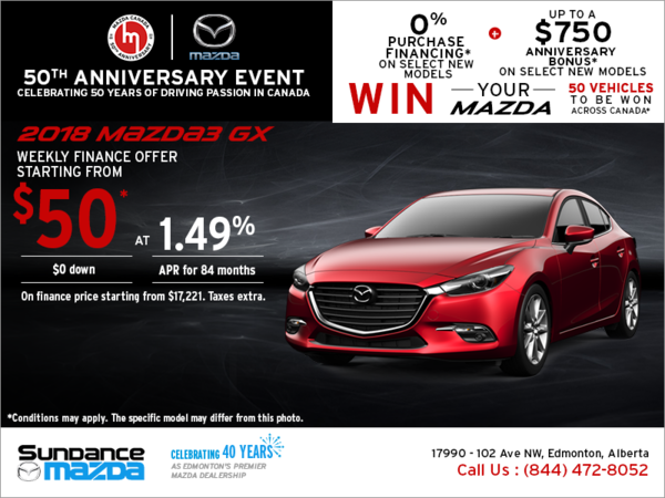 Get the 2018 Mazda3 today!