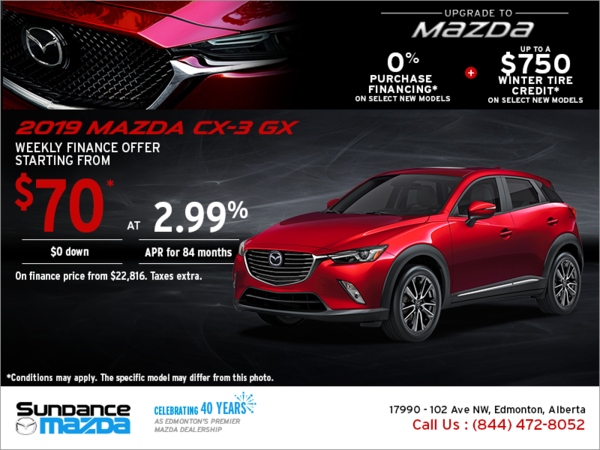 Get the new 2019 Mazda CX-3 today!