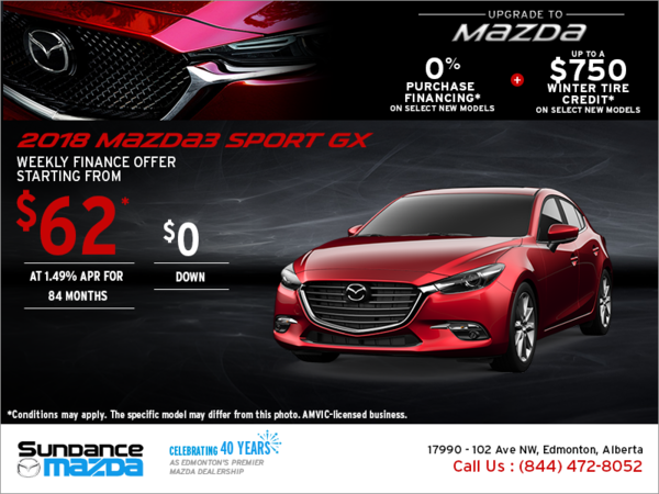 Get the 2018 Mazda3 Sport today!