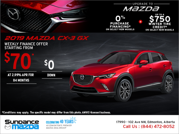 Get the new 2019 Mazda CX-3 today!