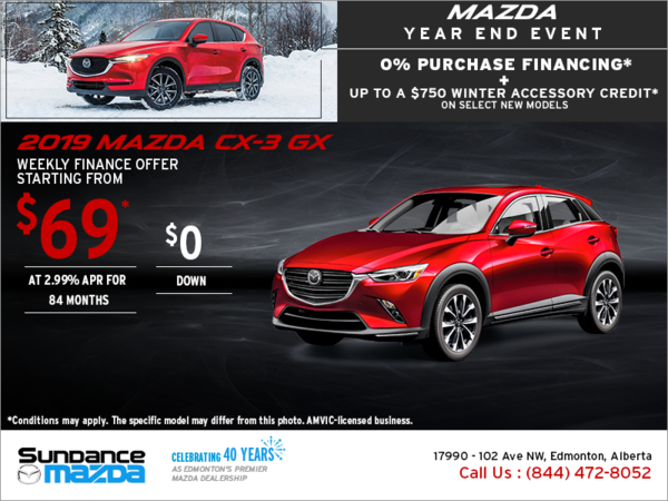 Get the new 2019 Mazda CX-3 today!