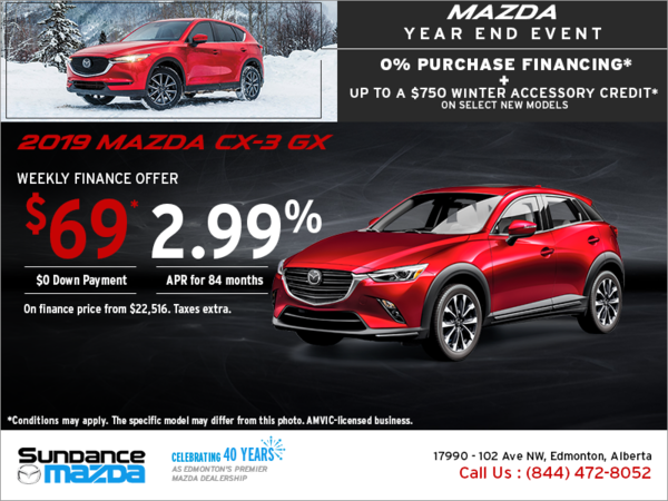 Get the new 2019 Mazda CX-3 today!