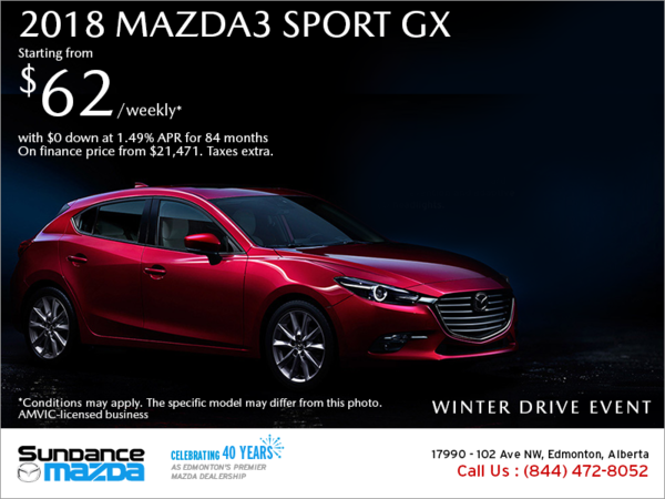 Get the 2018 Mazda3 Sport today!