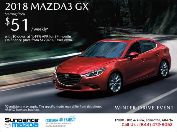 Get the 2018 Mazda3 today!
