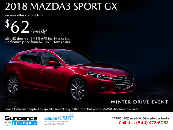 Get the 2018 Mazda3 Sport today!