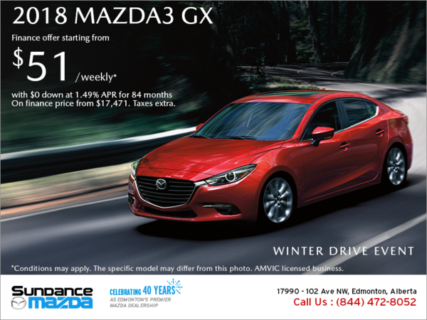 Get the 2018 Mazda3 today!