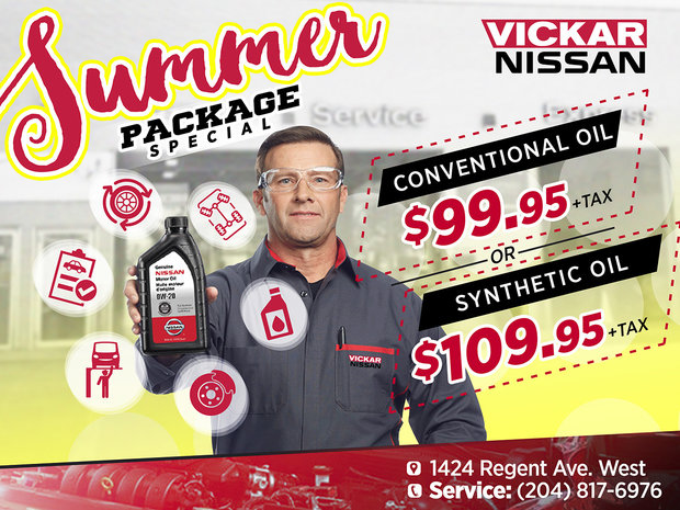 Vickar Nissan Service Summer Package Special Vickar Nissan Service Summer Package Special