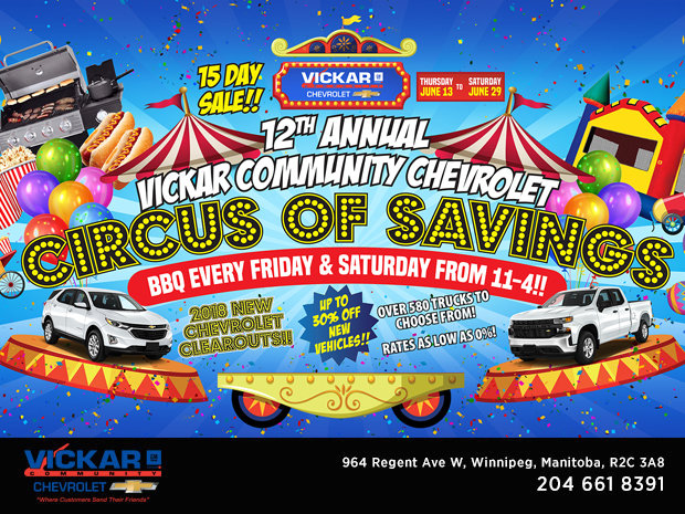 12th Annual Vickar Community Chevrolet Circus of Savings 12th Annual Vickar Community Chevrolet Circus of Savings