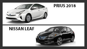 Toyota Prius 2018 versus Nissan Leaf