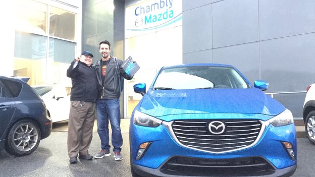 Merci à M. Simon Legros pour votre confiance lors de l'achat de votre nouvelle Mazda CX3 2017