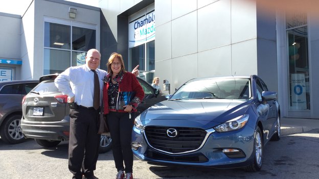 Félicitations Mme Legault pour votre nouvelle Mazda GS 2017