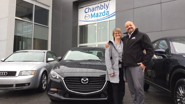 Félicitations à Mme Lapointe pour l'acquisition de sa nouvelle Mazda 3 2017