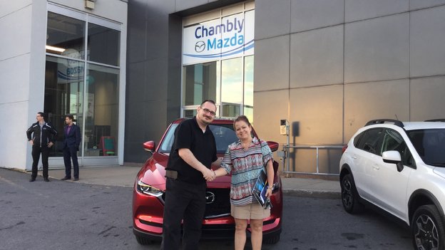 Félicitations à Mme Gendron pour l'achat de sa nouvelle Mazda CX5 2017