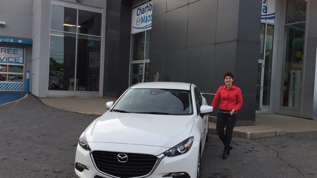 Félicitations à Mme Danielle Masse pour l'achat de son nouveau Mazda 3 2017