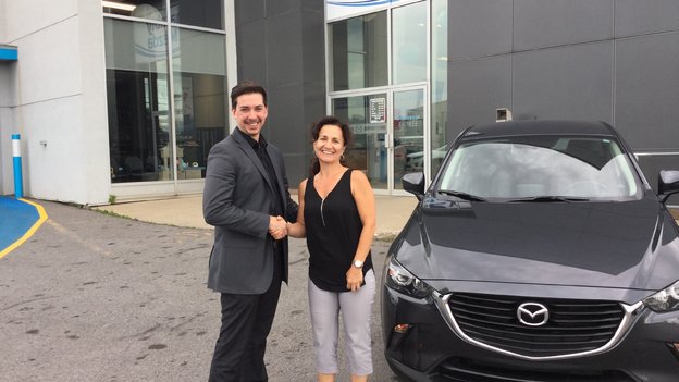 Félicitations Mme Nathalie Audet pour l'acquisition de votre nouvelle Mazda CX3 2017