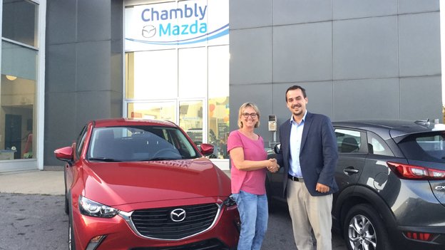 Félicitations Madame Tremblay pour votre nouvelle Mazda 3 2017