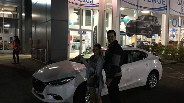 Félicitations Madame Chagnon pour votre nouvelle Mazda 3SE