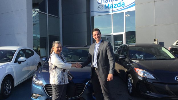 Félicitations Madame R Denis pour votre nouvelle mazda 3 GX 2018