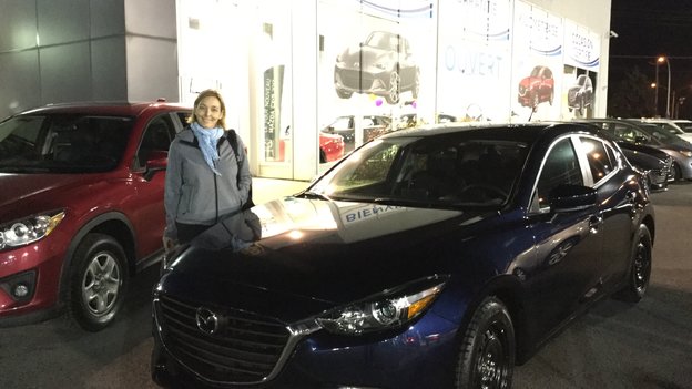 Félicitations Madame Nyberg pour votre nouvelle Mazda 3 2018