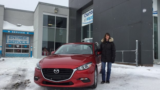 Félicitations Madame Poirier pour votre nouvelle Mazda3 GS 2018