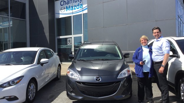 Félicitations à Mme Diane L’éclair pour sa nouvelle Mazda 5