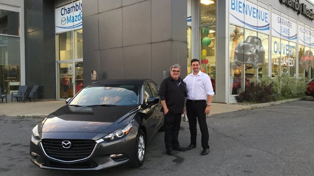 Félicitations M. Fontaine pour votre nouvelle Mazda 3 2018