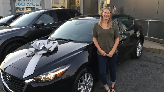 Félicitations Mme. Gaulin pour l’achat de votre nouvelle Mazda3