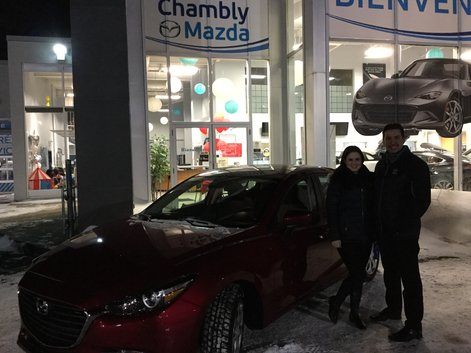 Félicitations à Audrey Ann Cholette pour sa nouvelle Mazda 3 2018