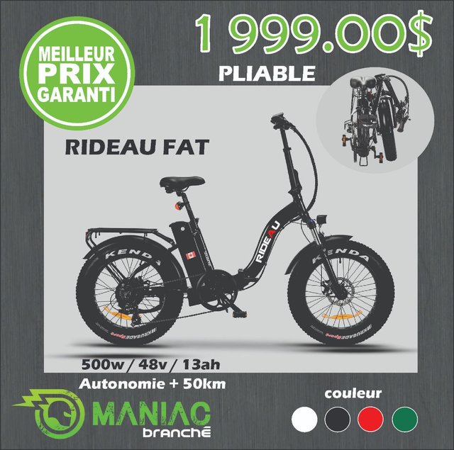 VÉLOS ÉLECTRIQUES SLANE RIDEAU 500W 48V 12ah 2021-0