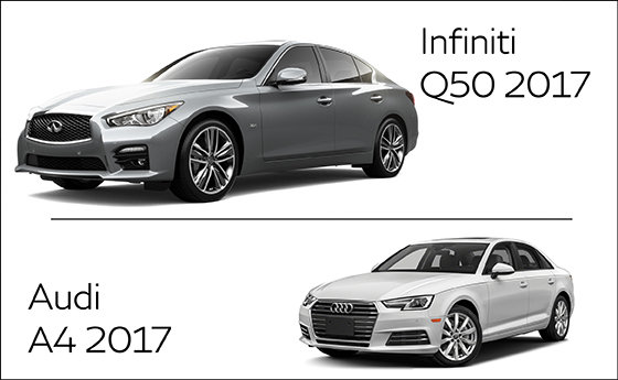 Infiniti Q50 2017 contre Audi A4 2017