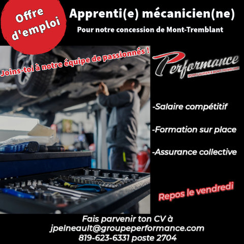 Offre d’emploi : Apprenti(e) Mécanicien(ne)