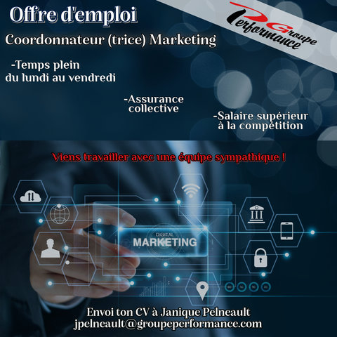 Offre d'emploi: Coordonnateur (trice) Marketing