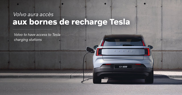 Volvo aura accès aux bornes de recharge Tesla