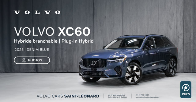 Volvo XC60 hybride branchable 2025 BLEU DENIM MÉTALLISÉ - Photos