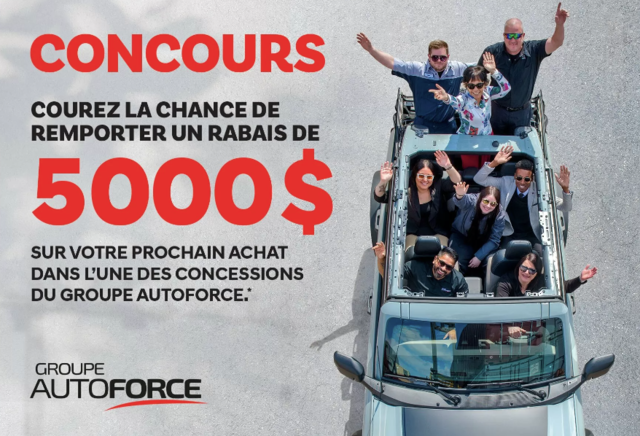 CONCOURS - 5000 $ DE RABAIS À GAGNER !