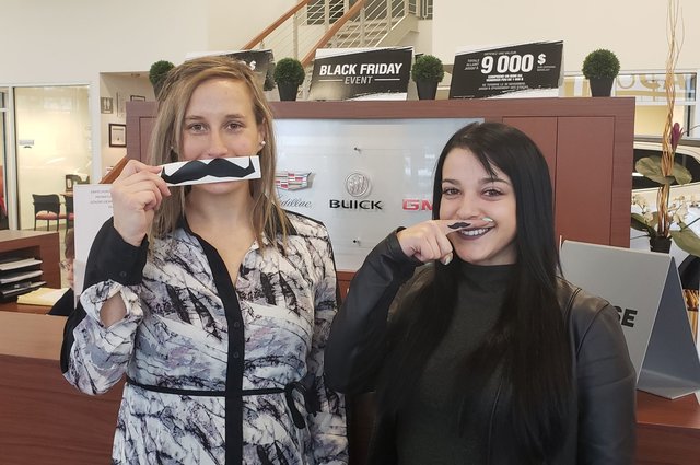 Maria Desrochers and Mélina Racine participate in Movember