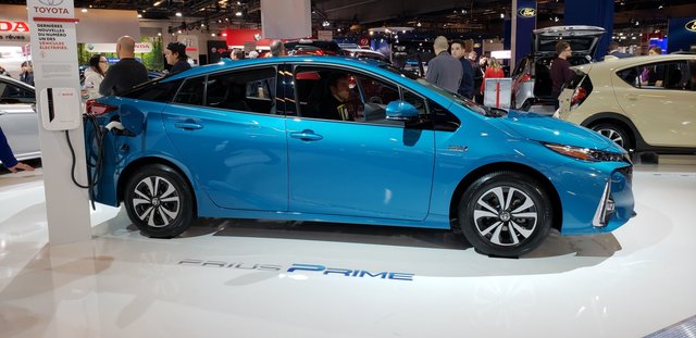 The Toyota Hybrid vehicle lineup at the Montreal Auto Show