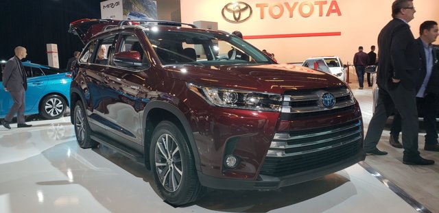 The Toyota Hybrid vehicle lineup at the Montreal Auto Show