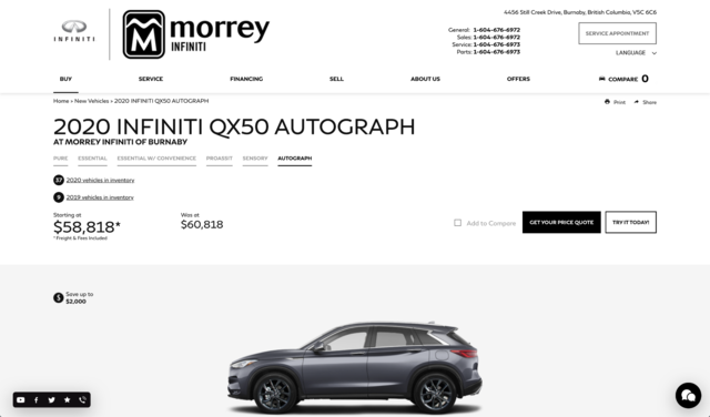 How to shop for your next new Infiniti vehicle on our site