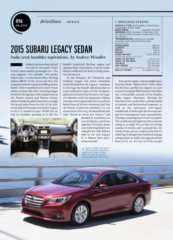 2015 Subaru Legacy Sedan