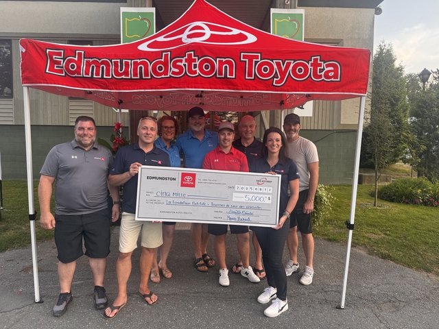 Edmundston Toyota Presents a $5,000 Check to the Bob Fife Foundation