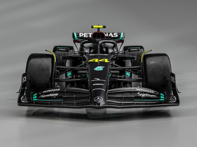 Black livery is back for the 2023 Mercedes F1 car