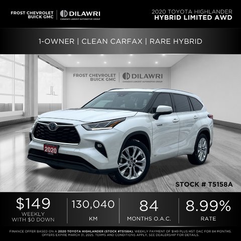 2020 Toyota Highlander hybrid in Mississauga, Ontario