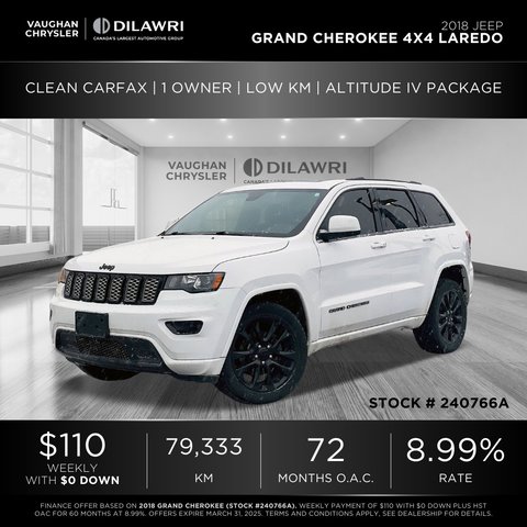 Jeep Grand Cherokee 4X4  2018 à Mississauga, Ontario