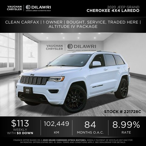 2020 Jeep Grand Cherokee 4X4 in Mississauga, Ontario