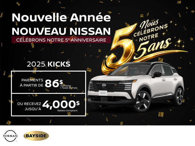Obtenez le Nissan Kicks 2025 dès aujourd’hui!